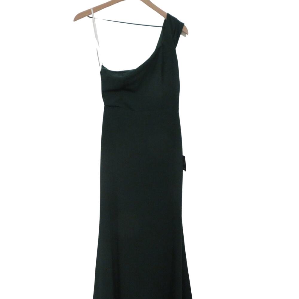 Lulu's Womens Sz S Green One Shoulder Maxi Dress Evening Wear Wedding Guest